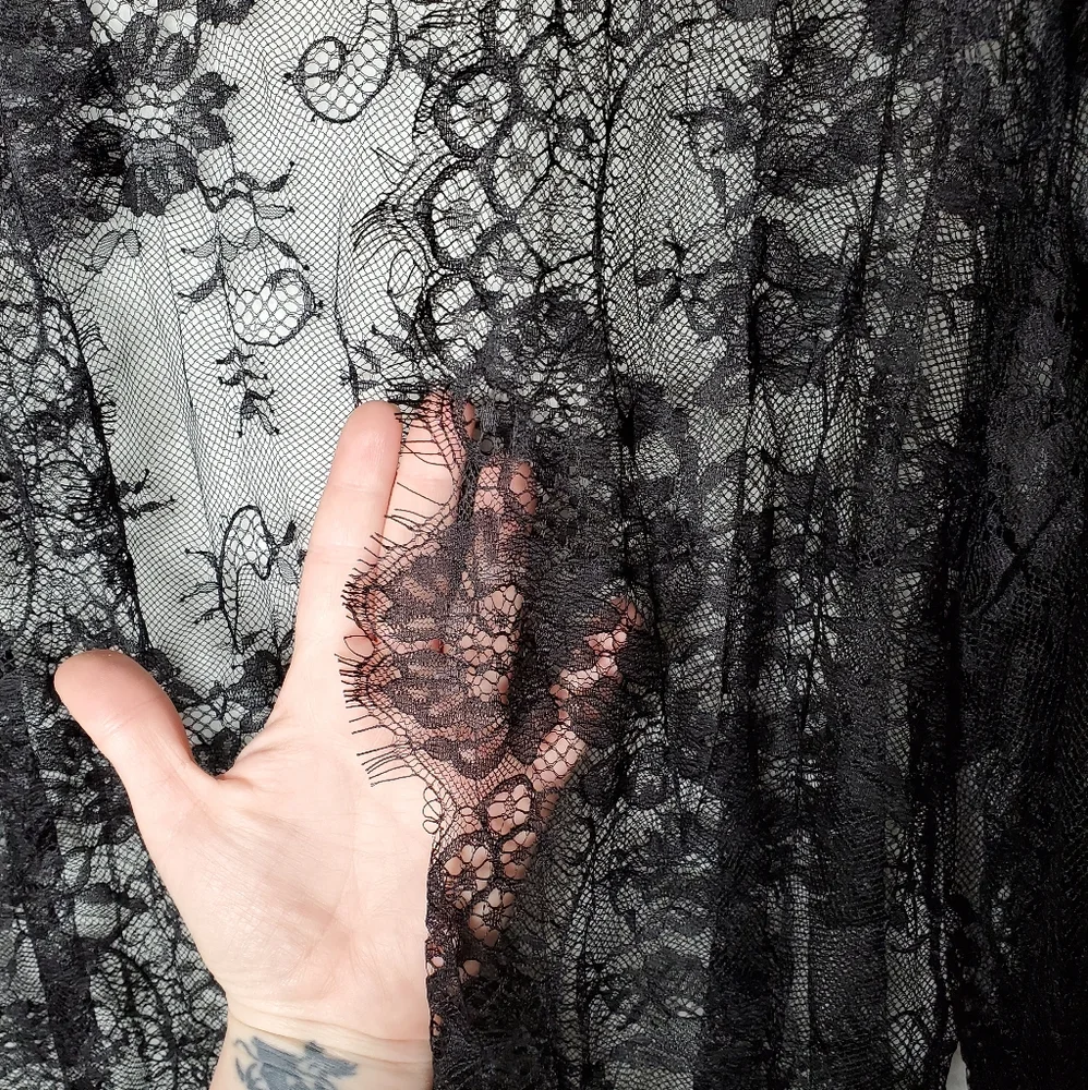 Elegant Black Lace Swim Cover-Up - Picture 7 of 16